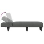 vidaXL Chaise longue gris foncé tissu