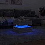 vidaXL Table basse avec lumières LED sonoma gris 50x50x40 cm