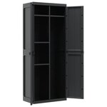 vidaXL Armoire de rangement d'extérieur noir 65x37x165 cm PP