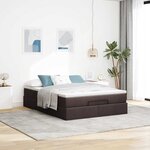 VidaXL Cadre de lit ottoman avec matelas marron foncé 140x190 cm tissu