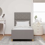 vidaXL Cadre de lit avec tête de lit Taupe 90 x 200 cm tissu