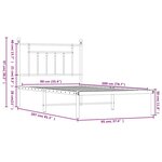 vidaXL Cadre de lit métal sans matelas avec tête de lit blanc 90x200cm
