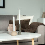 Coussin blanc strié géométrique 45 x 45 cm