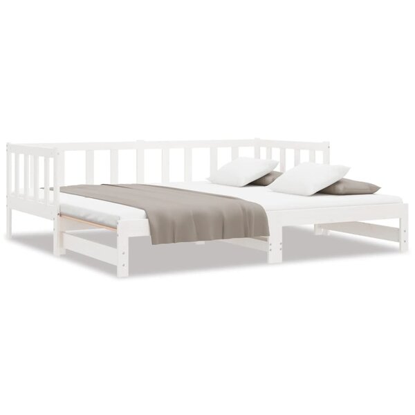 vidaXL Lit de jour avec lit gigogne blanc 90x190 cm bois de pin massif