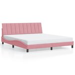 VidaXL Cadre de lit avec LED sans matelas rose 180x200 cm velours