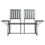 vidaXL Banc de jardin 2 places 165 cm Noir Acier