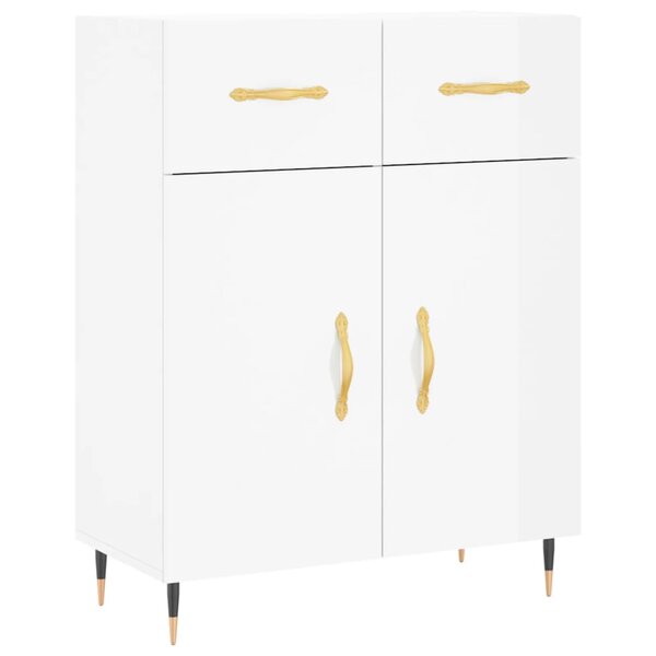 vidaXL Buffet Blanc brillant 69 5x34x90 cm Bois d'ingénierie