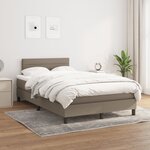 vidaXL Sommier à lattes de lit avec matelas taupe 120x190 cm tissu