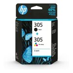 HP 305 Pack de 2 Cartouches d'Encre Noire et Trois Couleurs Authentiques