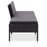 Salon de jardin meuble d'extérieur ensemble de mobilier 3 pièces avec coussins résine tressée noir 02_0016007