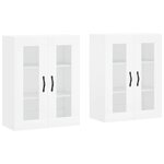 vidaXL Armoires murales 2 Pièces blanc bois d'ingénierie
