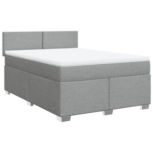 vidaXL Sommier à lattes de lit avec matelas Gris clair 160x200cm Tissu