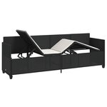 vidaXL Chaise longue avec coussins noir résine tressée
