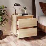 vidaXL Tables de chevet pieds en pin 2 Pièces chêne sonoma 40x35x50 cm