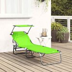 vidaXL Chaise longue pliante Vert 190 x 57 x 81 cm oxford