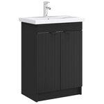 vidaXL Armoire sous évier de salle de bain Noir 78 5 x 37 5 x 81 cm