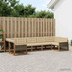 vidaXL Ensemble de canapés d'extérieur 7 Pièces Naturel et Beige