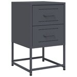 vidaXL Table de chevet anthracite 36x39x60 5 cm acier