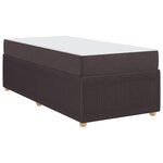 vidaXL Cadre de lit avec matelas Marron foncé 80 x 200 cm tissu