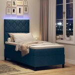 vidaXL Lit à ressorts avec matelas Bleu 90 x 190 cm tissu