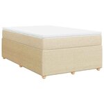 vidaXL Sommier à lattes de lit avec matelas crème 120x190 cm tissu