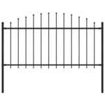 vidaXL Clôture de jardin avec dessus en lance Acier 1 7 m Noir