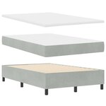 vidaXL Lit à ressorts avec Matelas & Banc Gris Clair 120x190 cm Velours
