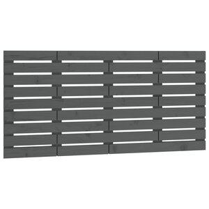 vidaXL Tête de lit murale Gris 156x3x63 cm Bois massif de pin