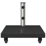vidaXL Base de parasol sur roues pour poteaux Ø38/48mm Granite noir 30 kg Carré
