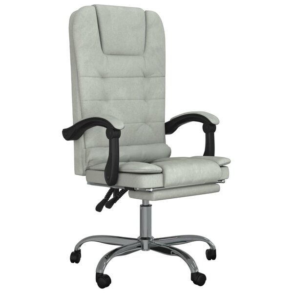 Fauteuil de massage inclinable de bureau informatique étude clairvelours gris 02_0025387