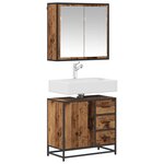 vidaXL Ensemble de mobilier de salle de bain 2 Pièces Bois Ancien