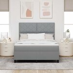 vidaXL Lit à ressorts avec tête de lit Gris clair 160 x 200 cm tissu