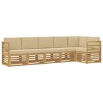 vidaXL Ensemble de canapés d'extérieur 6 pc Blanc et Beige Polyester