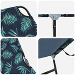 vidaXL Transat pliant 2 Pièces Portable Motif feuille Tissu Oxford 600D