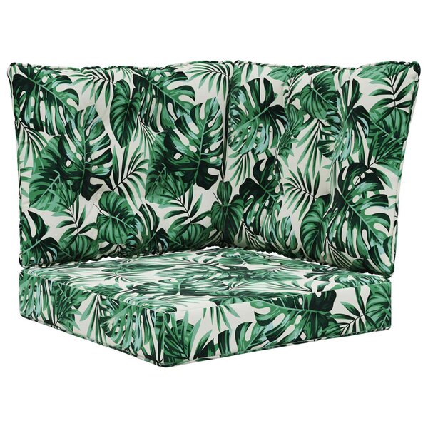 vidaXL Coussin de canapé d'extérieur 3 Pièces Motif feuille Polyester