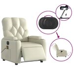 vidaXL Fauteuil de massage inclinable électrique crème similicuir