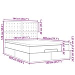 vidaXL Cadre de lit ottoman avec matelas bleu foncé 140x200 cm velours