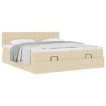 VidaXL Cadre de lit ottoman avec matelas crème 180x200 cm tissu