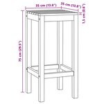 vidaXL Tabouret de bar 2 Pièces Naturel Bois de teck massif