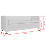 vidaXL Jeu de canapé à 2 places et à 3 places Cuir synthétique Blanc
