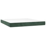 vidaXL Sommier à lattes de lit matelas et LED Vert foncé 160x200 cm