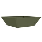 vidaXL Set de 5 jardinières en bol pour le jardin  en vert olive  dimensions 50x50x15 cm en acier.