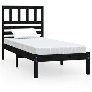 vidaXL Cadre de lit sans matelas noir bois massif de pin 100x200 cm