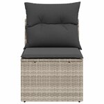 vidaXL Chaise de jardin sans accoudoirs avec coussins gris clair rotin