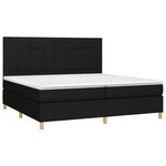 vidaXL Sommier à lattes de lit avec matelas Noir 200x200 cm Tissu