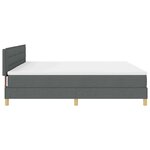 vidaXL Lit à ressort LED avec bandes LED Gris foncé 200 x 200 cm tissu