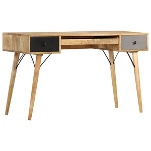 vidaXL Bureau avec tiroirs 130x50x80 cm Bois solide de manguier