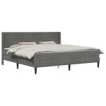 vidaXL Cadre de lit avec matelas Gris foncé 180 x 200 cm Velours