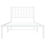 vidaXL Cadre de lit métal sans matelas avec tête de lit blanc 90x190cm