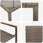 vidaXL Ensemble de salle à manger pour jardin 5 Pièces Gris